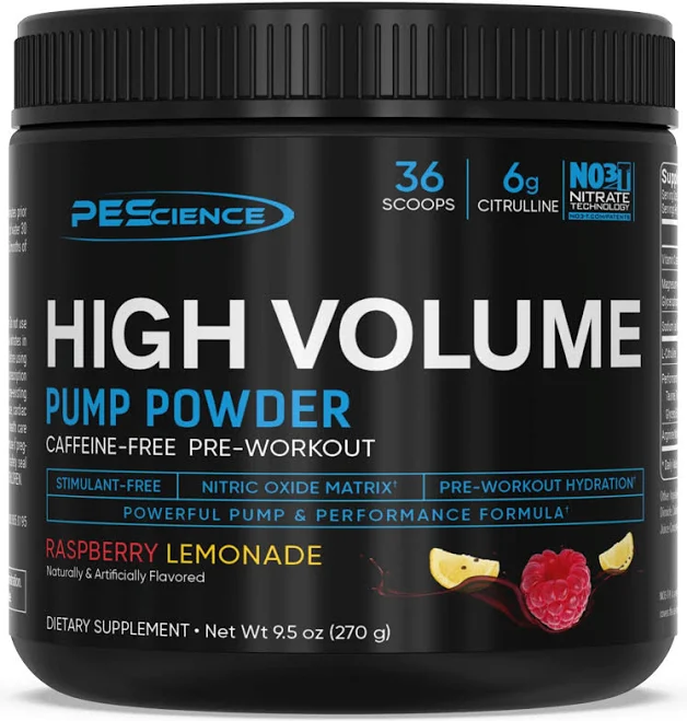 Best pre workout without caffeine Canada PEScience High Volume tub