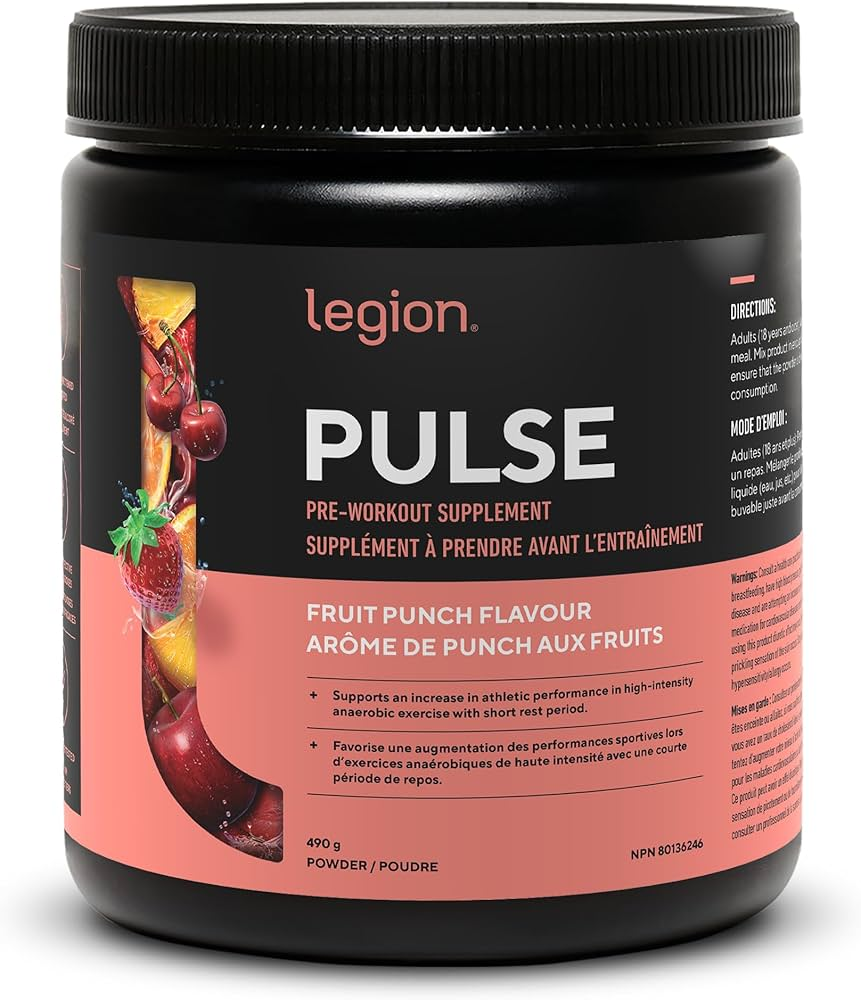 Legion Pulse pre-workout powder container Canada