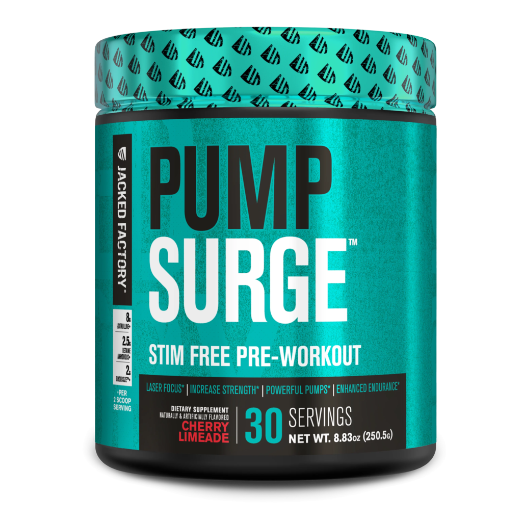 Jacked Factory Pump Surge pre-workout container Canada