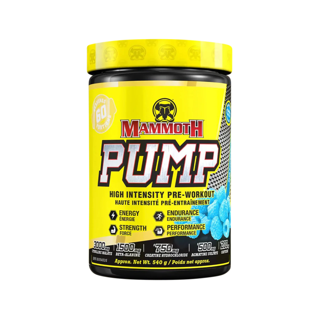 Mammoth Pump pump pre-workout supplement tub Canada