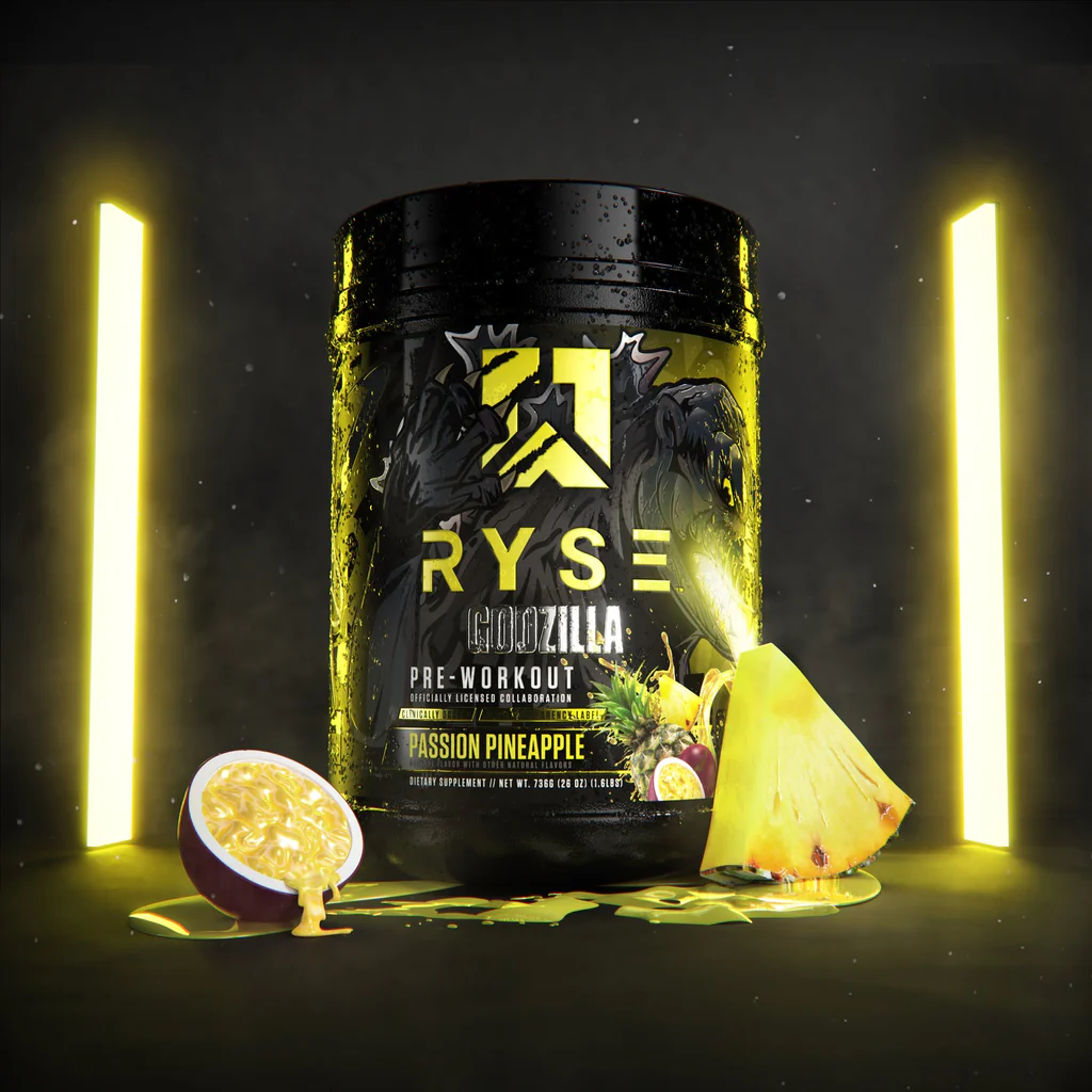 Ryse Godzilla pre-workout powder container Canada