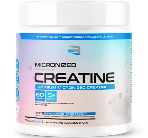 Best creatine supplements Canada Believe micronized creatine powder bottle