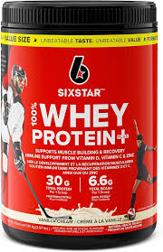 Six Star whey protein plus creatine container Canada